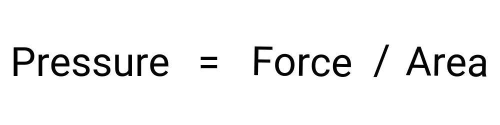 An image showing the formula for calculating the amount of pressure applied.